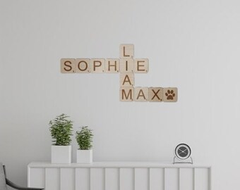 Scrabble-Name / Buchstaben / Buchstabe Holz / Personalisiert / Lose Scrabble-Buchstaben / Große Scrabble-Buchstaben / Buchstaben XXL