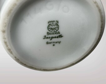 ヴィンテージ バイエルン磁器花瓶 – 金箔デザイン – 白と金箔のドイツ