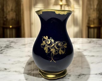 Vintage cobalt blue vase Unter Weiss Bach – Echt Kobalt, hand-painted, made in GDR