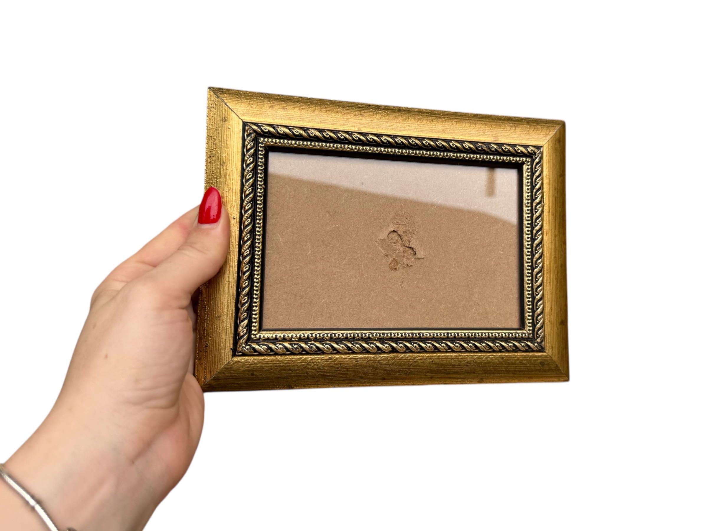 英国アンティーク装飾的金色フレーム（ガラス付き） ヴィンテージ装飾のゴールド木製フォトフレーム、ガラスカバー付き
