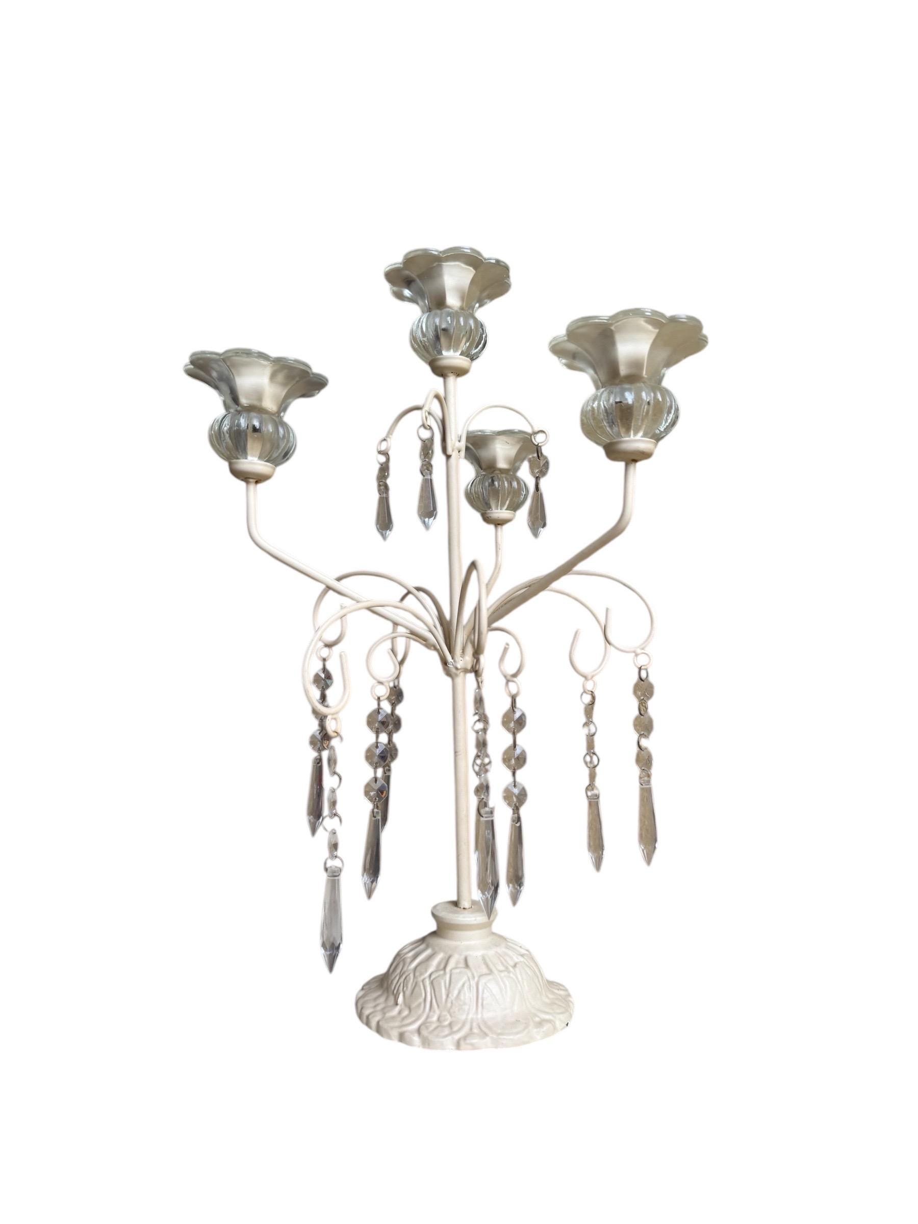 ヴィンテージクリスタルシャンデリア：シャビーシックなフレンチ