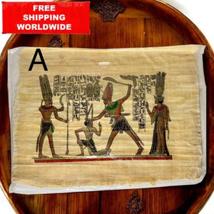 Vintage Authentic Egyptian Papyrus Art Work, Real Papyrus, Egyptian Crafts, Collectible, Ancient Egypt, Painted Papyrus,Home Decor, Wall Art
