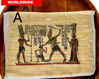 Vintage Authentic Egyptian Papyrus Art Work, Real Papyrus, Egyptian Crafts, Collectible, Ancient Egypt, Painted Papyrus,Home Decor, Wall Art