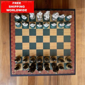 Vintage Metal Chess Set: All-Female Sculpted Figures, Historical Theme