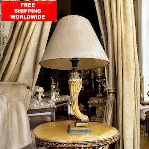 Vintage Neoclassical Table Lamp: French Empire Style, 63cm Luxury Decor