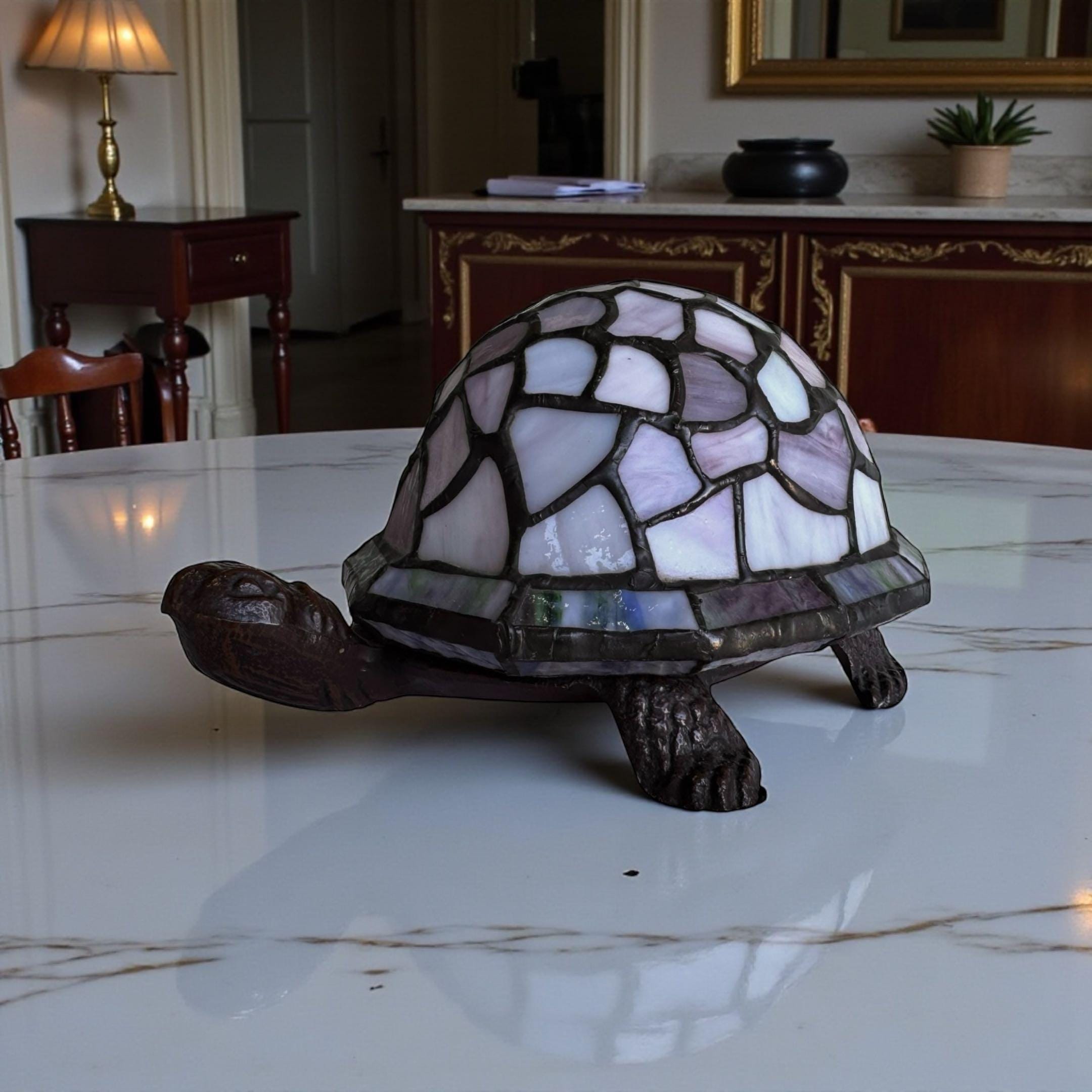 Turtle Lamp Tiffany Style Turtle Lamp, Stained Glass Mosaic Table Lamp, Tortoise ...