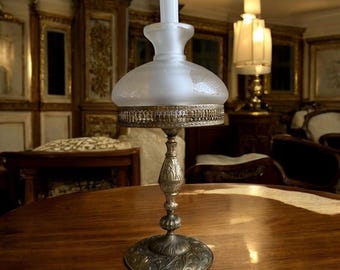 Pair of antique table lamps, in bronze, with 5 light points, made 