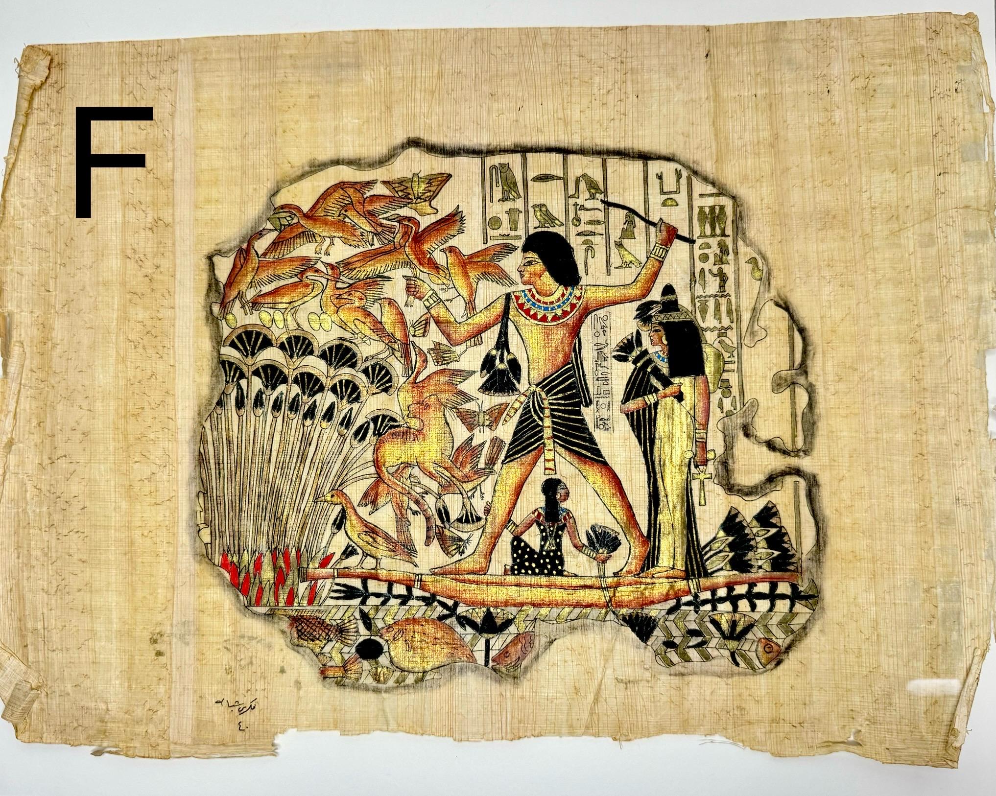 ヴィンテージエジプトパピルス、手描きのヒエログリフ、本物のパピルス