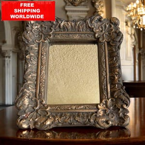 Baroque Ornate Mirror | Vintage Rococo Wall Decor 20x17cm | Gold Leaf Frame | Romantic Vanity Mirror | Antique Home Accent