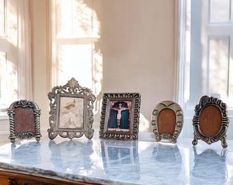 ヴィンテージ装飾天使ヘビーメタルミニフォトフレーム、ロマンチックな