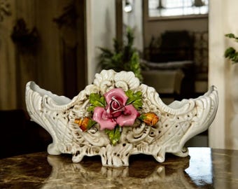 イタリア製陶器の花瓶「カポディモンテ」 - Etsy 日本