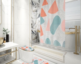 Der Duschvorhang mit abstraktem Muster, personalisiert, weich und komfortabel, erfrischt Ihr Badezimmer und schafft einen einzigartigen Wohnstil