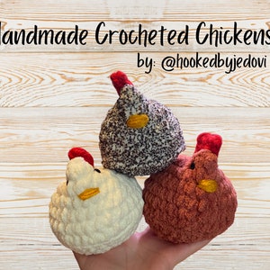 Crocheted Chicken Amigurumi- Crocheted Chicken Plushie- Handmade Farmhouse Decor