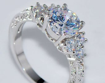 1PC Diamant-Ring für Frauen, Verlobung, Hochzeit Band Schmuck, Geschenk für Freundin, Geschenk für Mutter, Geschenk für sie, Muttertag