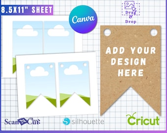 Editable Bunting Banner Template: SVG, Canva, AI, PDF - Laser Cutting File