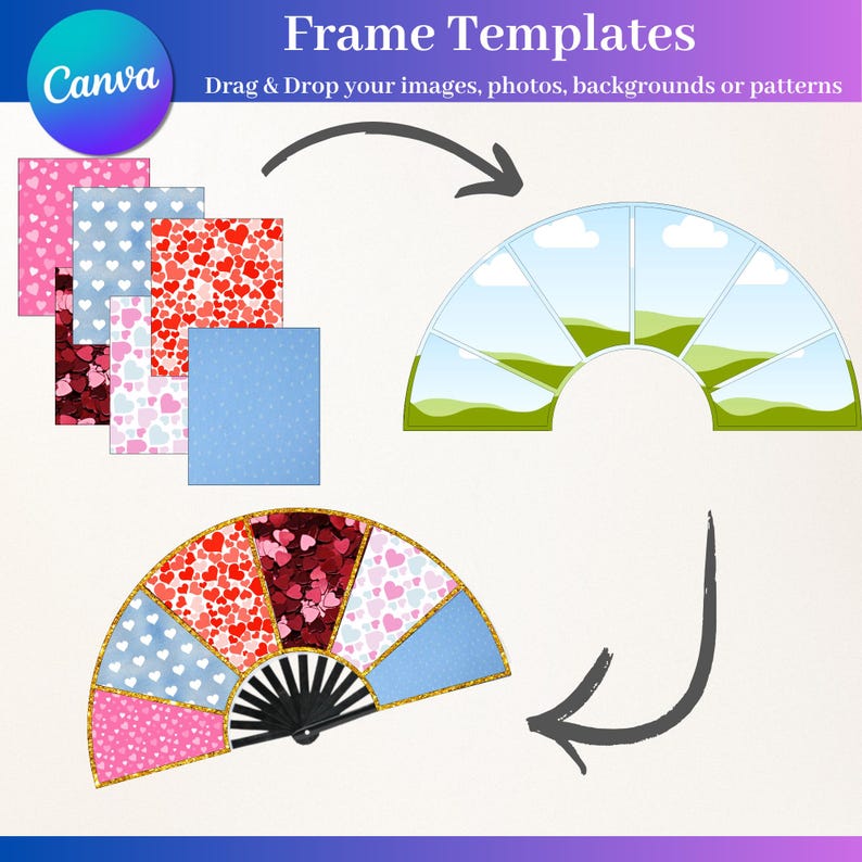 Editable Clack Fan Canva Template: Photo Grid Overlay (digital Download ...