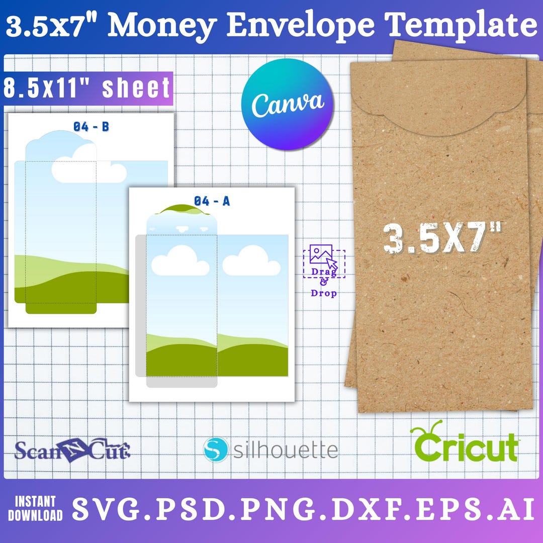 Money Envelope Template Printable Money Holder Cash Envelope Gift