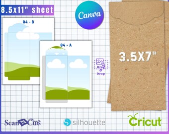 Money Envelope Template | Printable Money Holder Cash Envelope | Gift Envelope Template | Editable Canva & SVG Templates Digital Download 04