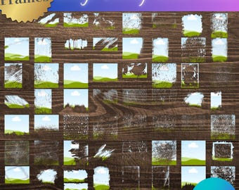 Grunge Style Bleach Effect Overlay Pack: 100 Distressed Canva Frames Bundle | Add Character to Designs & Junk Journals | Use with Free Canva