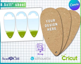 May include: A template for petal fans with the text "Petal Fan Template" and "8.5x11" sheet". The design includes three petal fan illustrations with sky and grass, and three brown petal fan shapes with the text "YOUR DESIGN HERE".