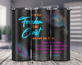 Christian Bible Verse 20oz Tumbler Sublimation Design (PDF, PNG)