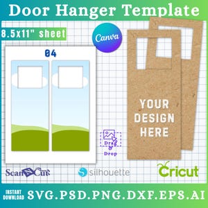 Door Hanger Template | Door Hanger SVG & Canva Templates | Doorknob Hanging Sign | Sublimation and Cut Template | Canva Editable Design 04