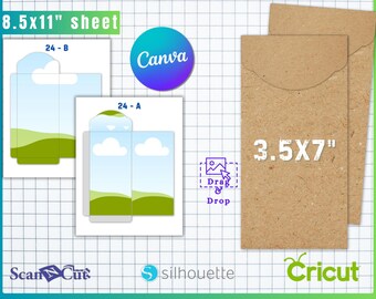 Money Envelope Template | Printable Money Holder Cash Envelope | Gift Envelope Template | Editable Canva & SVG Templates Digital Download 24