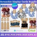 37 Scrunchie Display Card Template BUNDLE | Hanging Hair Tie Holder Tag | SVG & Canva Editable Digital Download Template | Hang Tag Label product logo