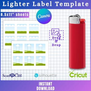 Lighter Label Template Canva Editable, Lighter Wrapper, Full Wrap, Sublimation, Gift For Him, SVG