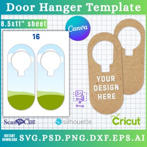 Door Hanger Template | Door Hanger SVG & Canva Templates | Doorknob Hanging Sign | Sublimation and Cut Template | Canva Editable Design 16