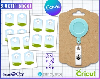 3x4.5" Badge Reel Display Card Template Set | Nurse Badge Reel Holder | Hanging Display Cards | SVG & Canva Editable Digital Download 08