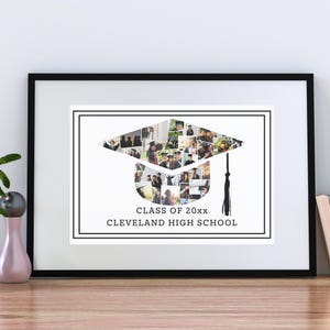 Graduation Cap Photo Collage Template: Canva Frame (Digital Download)