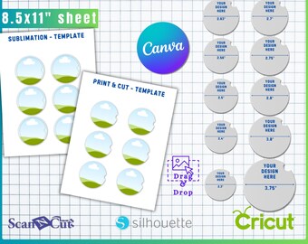 10 Sizes Car Coaster Template BUNDLE | Canva Car Coaster Drag and Drop | Sublimation & Cut Templates | Canva Editable Digital Download