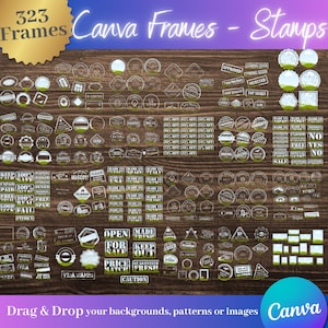 323 unika Canva-ramar med frimärkeseffekt – Förbättra dina designer och skräpjournaler med ett gratis Canva-konto!
