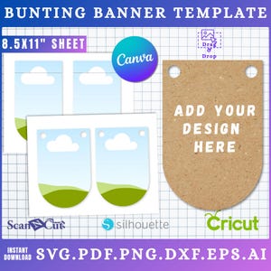 Editable Bunting Banner Template: SVG, Canva, AI, PDF (Digital Download)