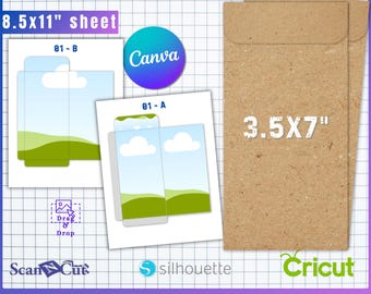 Plantilla de sobre para dinero / Sobre imprimible para guardar dinero en efectivo / Plantilla de sobre para regalo / Plantillas editables de Canva y SVG (descarga digital) 01