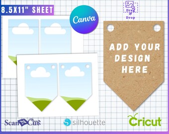Editable Bunting Banner Template: SVG, Canva, AI, PDF (Laser Cutting File)