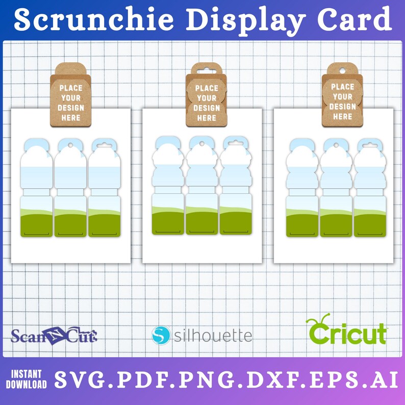 Scrunchie Display Card Template | Hair Tie Holder Tag | Canva Editable ...