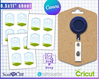 3x4.5" Badge Reel Display Card Template Set | Nurse Badge Reel Holder | Hanging Display Cards | SVG & Canva Editable Digital Download 07