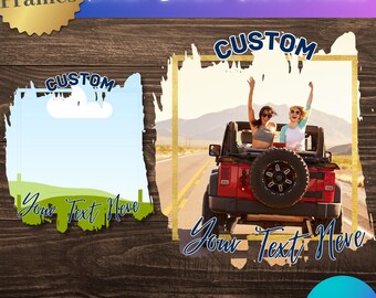 Paquete de 9 plantillas de marcos editables de Canva con pinceladas / Collage de fotos de Canva con arrastrar y soltar / Marco de fotos con pinceladas / Diseño de camisetas de Canva