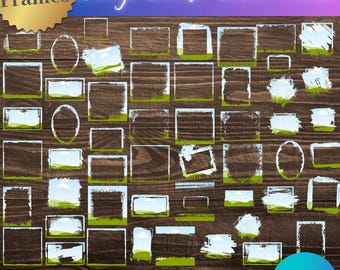 Paquete de 82 marcos de Canva con efecto decolorado y estilo grunge desgastado. Hechos a medida para usuarios gratuitos de Canva. Perfectos para collages de fotos y revistas basura.