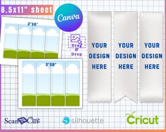 2x6" and 2x8" Award Ribbon Sublimation Template | 3pc | Satin Ribbon Sublimation Template | Editable Canva & SVG Template | Digital Download