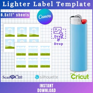 Lighter Label Template Canva Editable, Lighter Wrapper, Full Wrap, Sublimation, Gift For Him, SVG 01