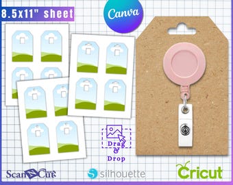 3x4.5" Badge Reel Display Card Template Set | Nurse Badge Reel Holder | Hanging Display Cards | SVG & Canva Editable Digital Download 05