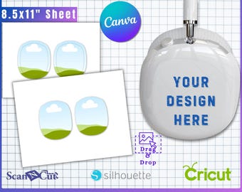Plantilla de funda para Airpods Max / Plantilla de funda para auriculares / Personaliza tus auriculares con esta plantilla SVG y Canva / Descarga digital