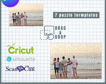 Modelli di puzzle con cornice Canva: progetti fai da te per sublimazione (download digitale)