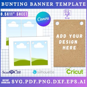 Editable Bunting Banner Template: SVG, Canva, AI, PDF (Digital Download)