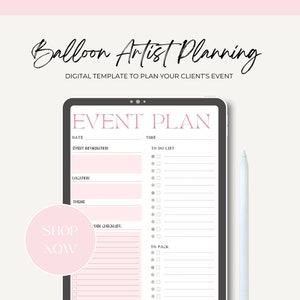 Ballon Business Template | Ballon Geschäft Digitaler Download | Event-Planungs-Vorlage