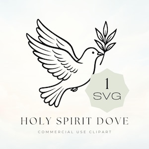 Holy Spirit Dove SVG - 1 Christian Cut File, Digital Download for Plotter, Religious Art, Crafting svg File | UC012