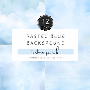 Pastel Blue Background, Light Blue Watercolor Wash Texture Pack, Baby Boy Backdrop, Digital Paper JPG, for Crafts and Commercial Use | UC401